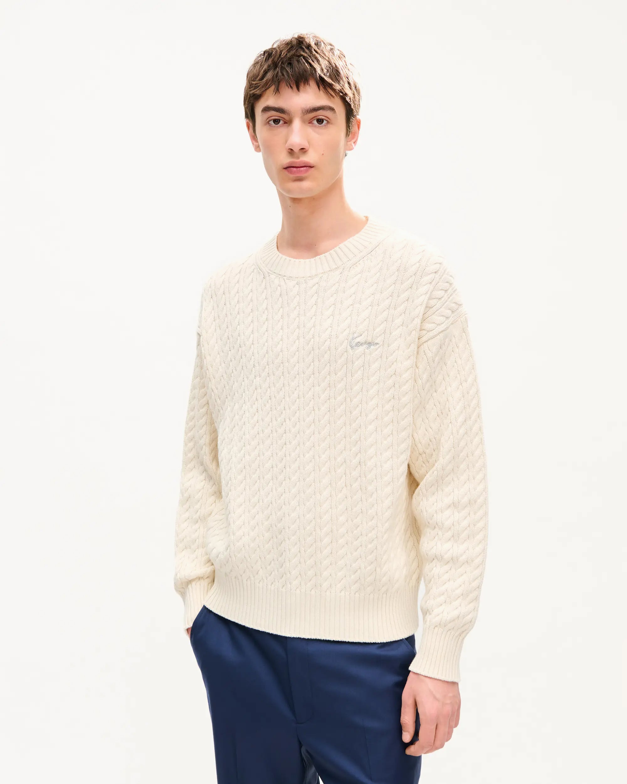 Sweaters Kenzo Signature Embroidered Men's Sweater - FG65PU8123LK-02