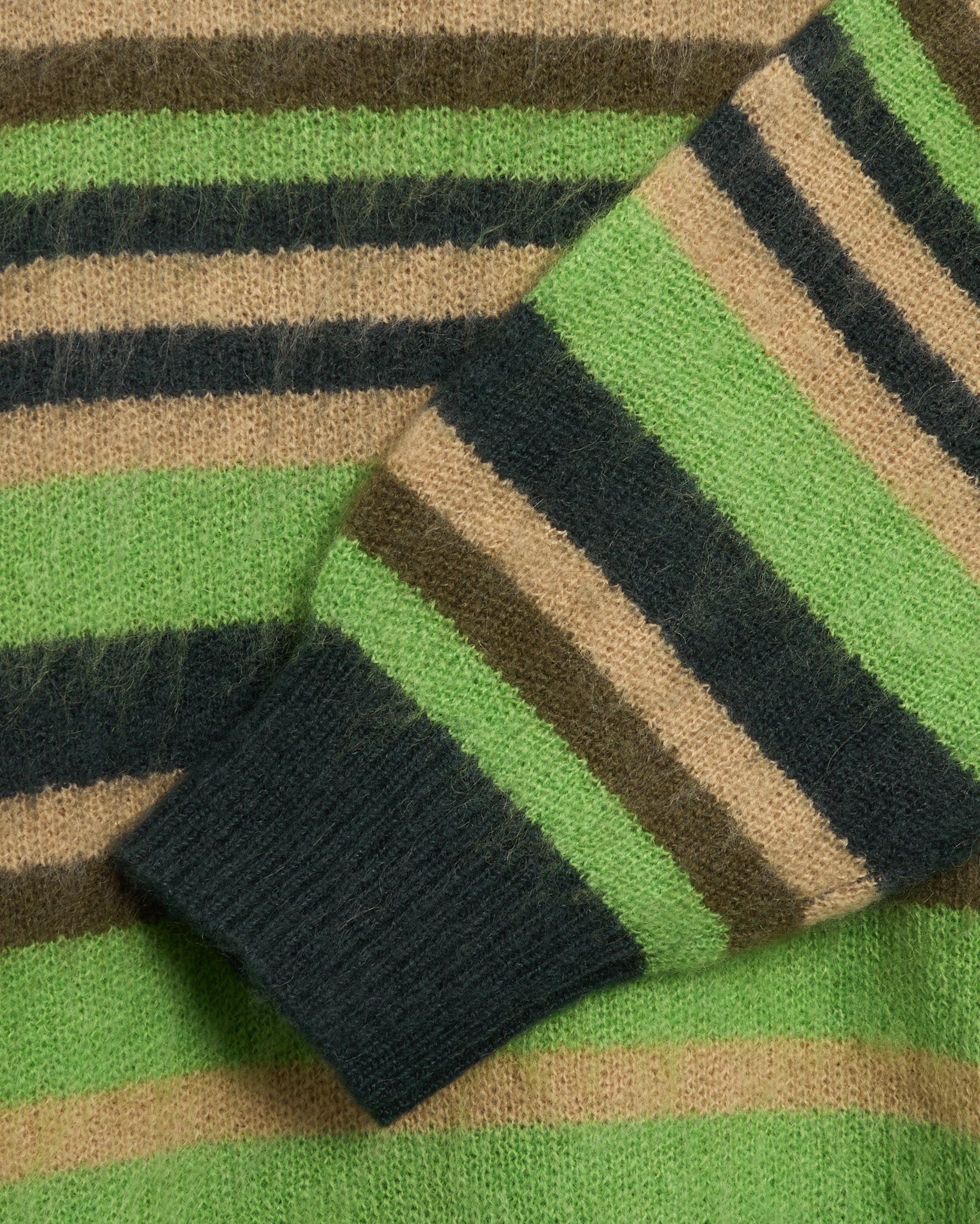 Sweaters Metalwood Studio Men's Striped Knit Sweater Men's Sweater - MWS24-15-101-DGRN