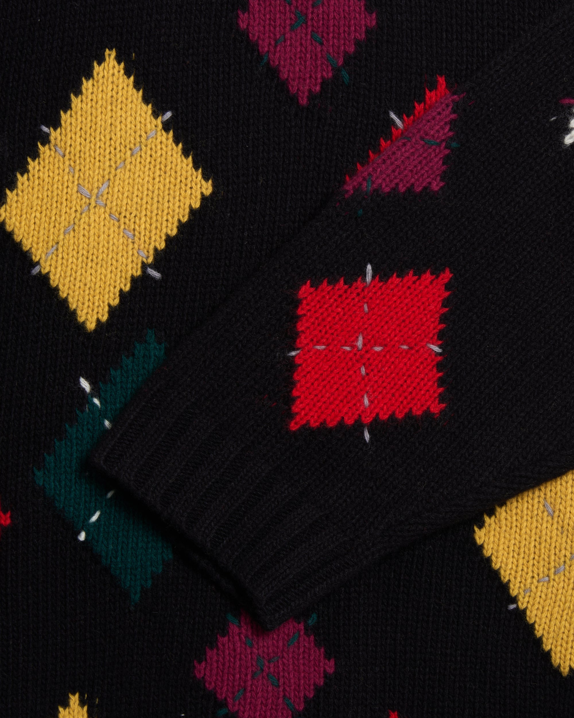 Sweaters YMC Flint Diamonds Relaxed Men's Sweater - P8ZAA-BLACK