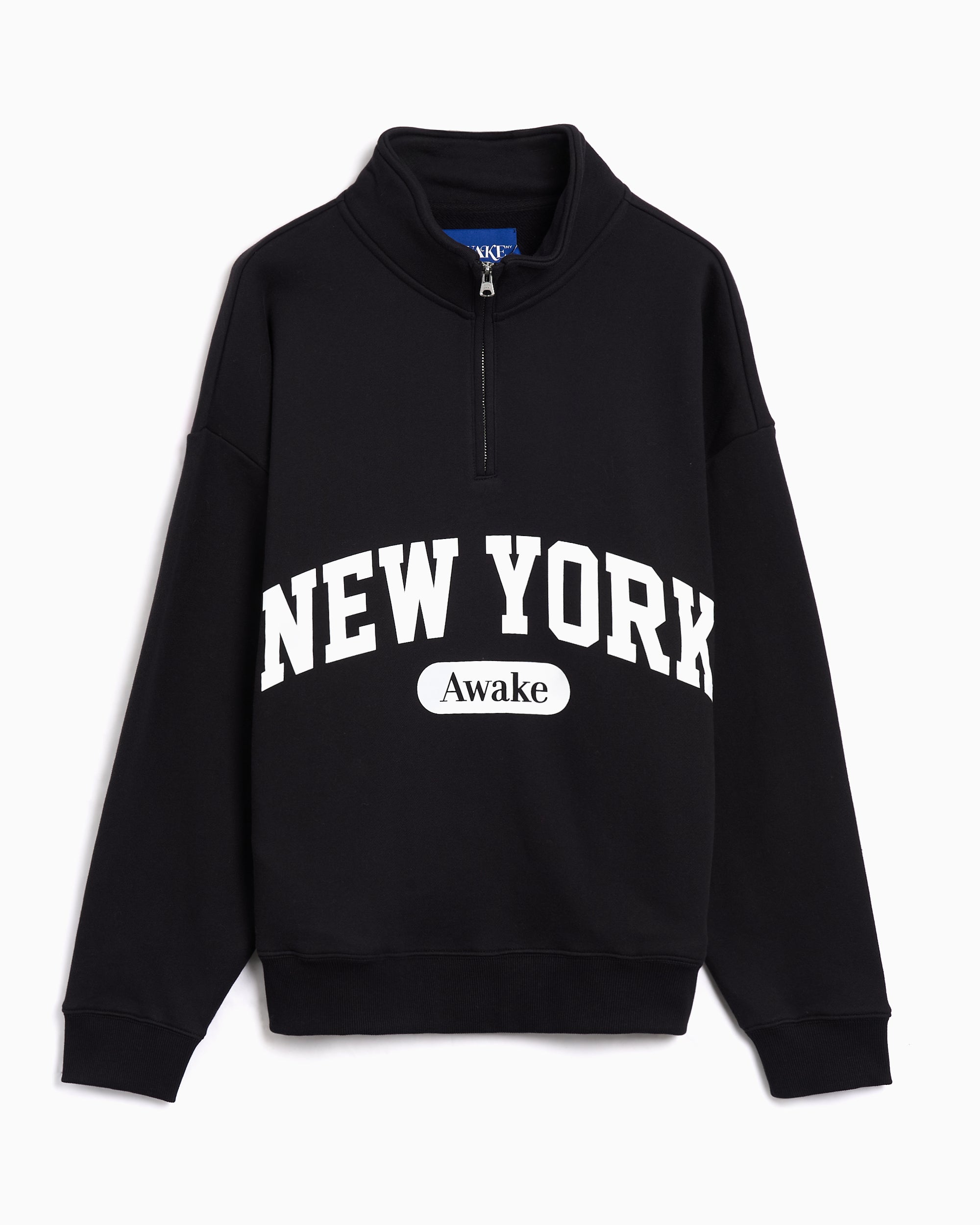 Sweatshirts Awake NY Arch Logo Men's Half Zip Sweatshirt - AWK-FW25-CN002-BLK
