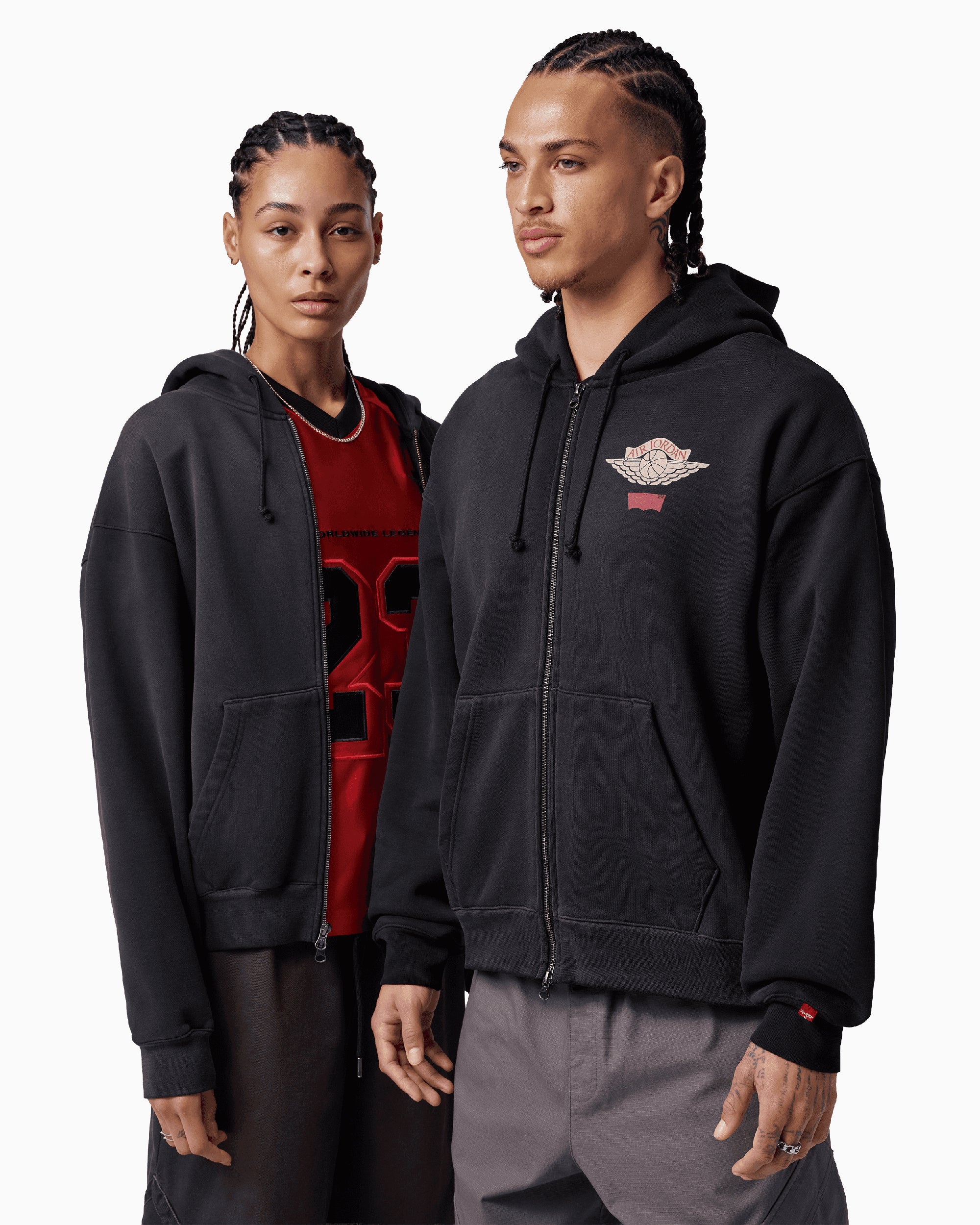 Sweatshirts Jordan x Levi's Logo With Hood Relaxed Men's Zip-Up Sweatshirt - IM6734-010