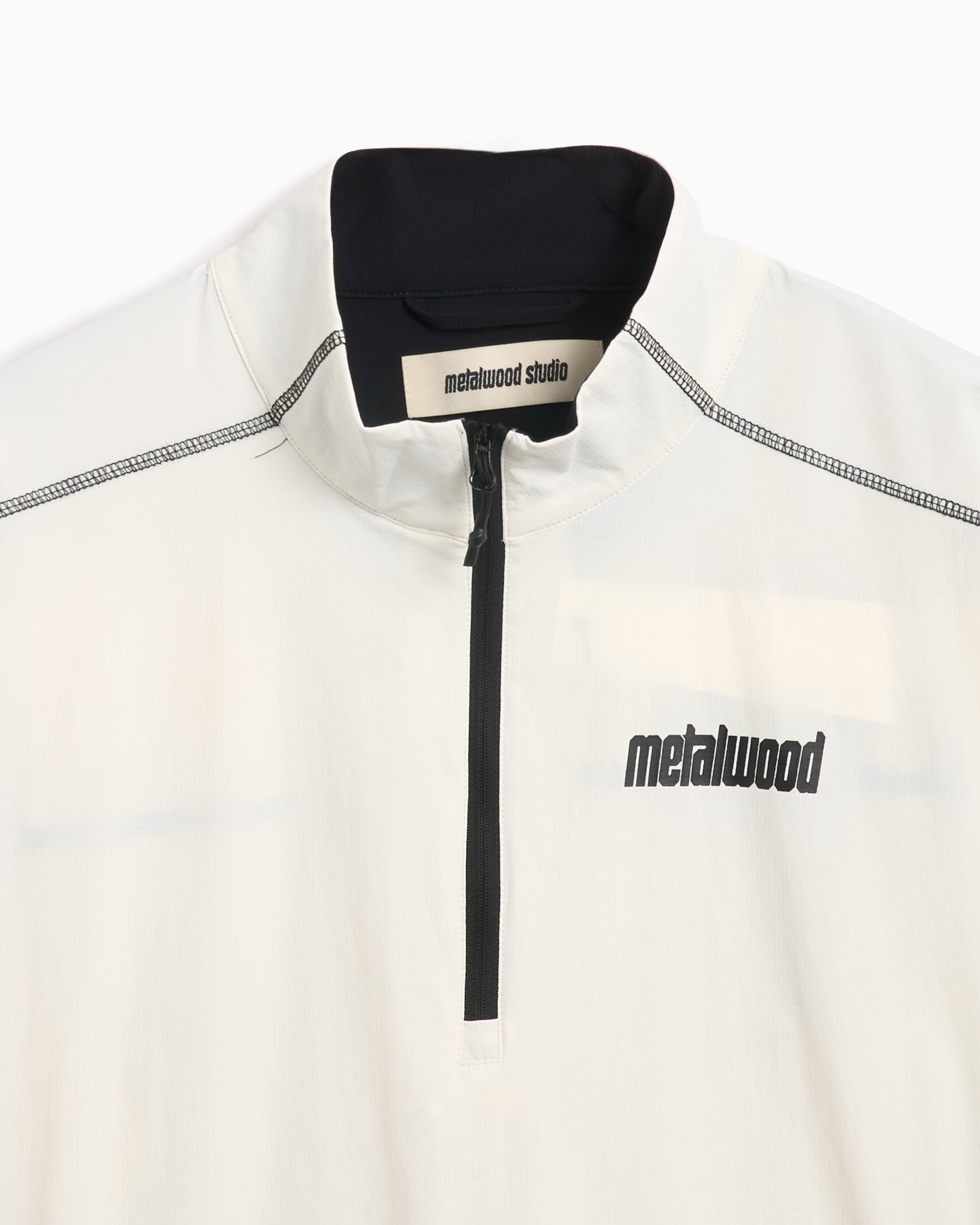 Sweatshirts Metalwood Studio Men's 1/4 Zip Sweatshirt Men's Half Zip Sweatshirt - MWS24-05-102-WHT