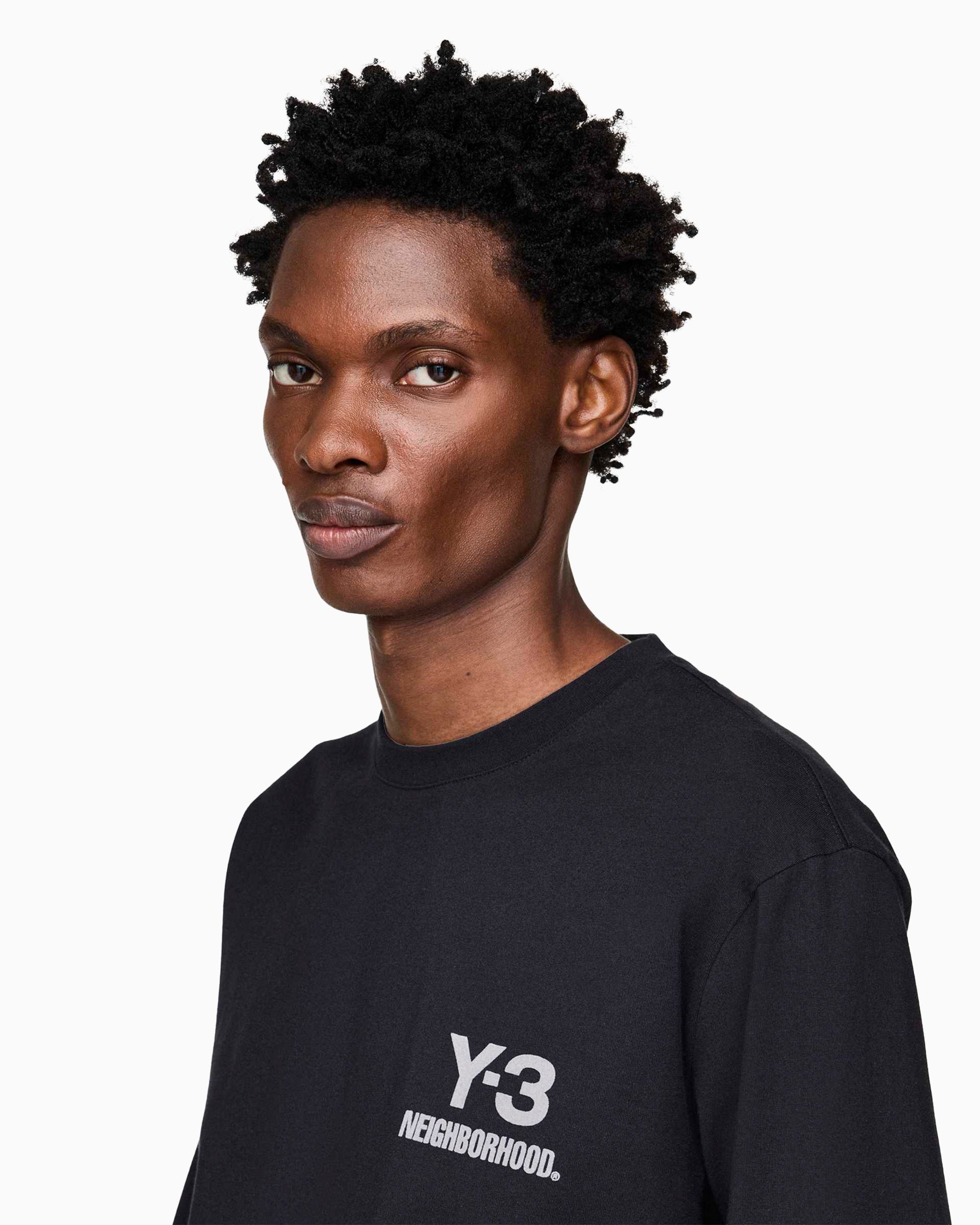 T-Shirts adidas Y-3 x Neighborhood Logo LS Long-Sleeved Relaxed Men's T-Shirt - JW7001