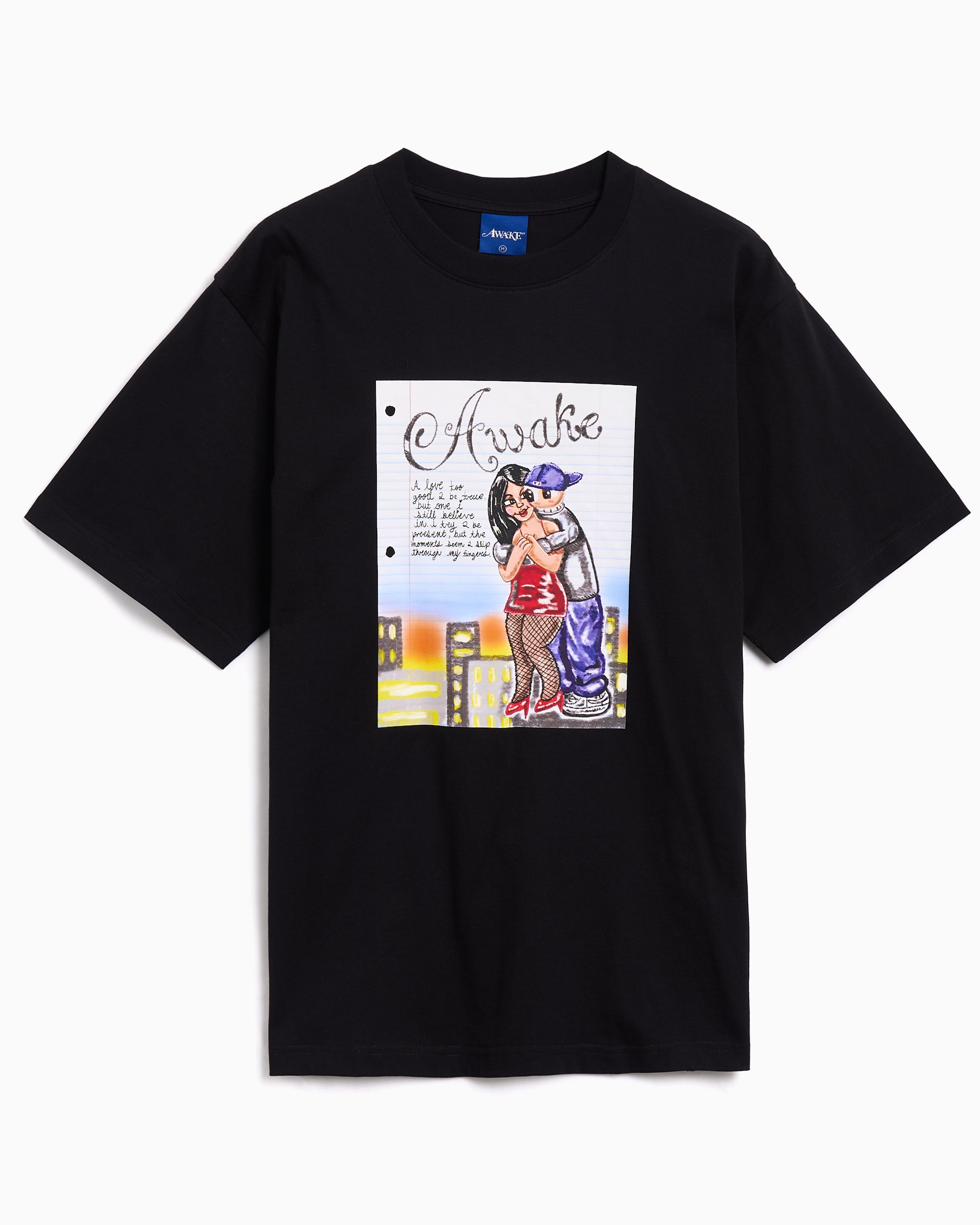 T-Shirts Awake NY Hug Graphic Relaxed Men's T-Shirt - AWK-FW25-TS003-BLK