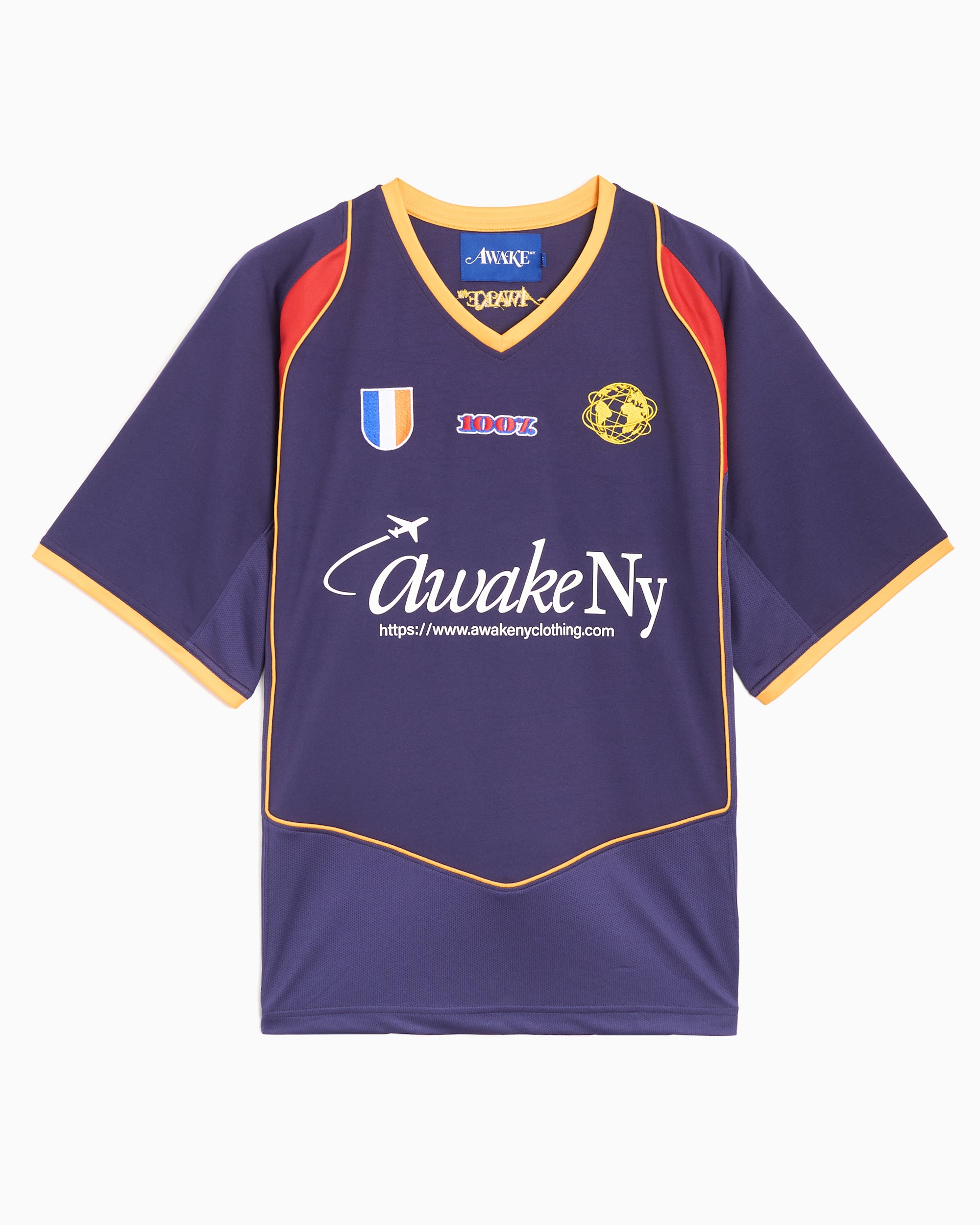 T-Shirts Awake NY Unisphere Warm Up Graphic Relaxed Men's Jersey T-Shirt - AWK-SP26-TP009-BLU