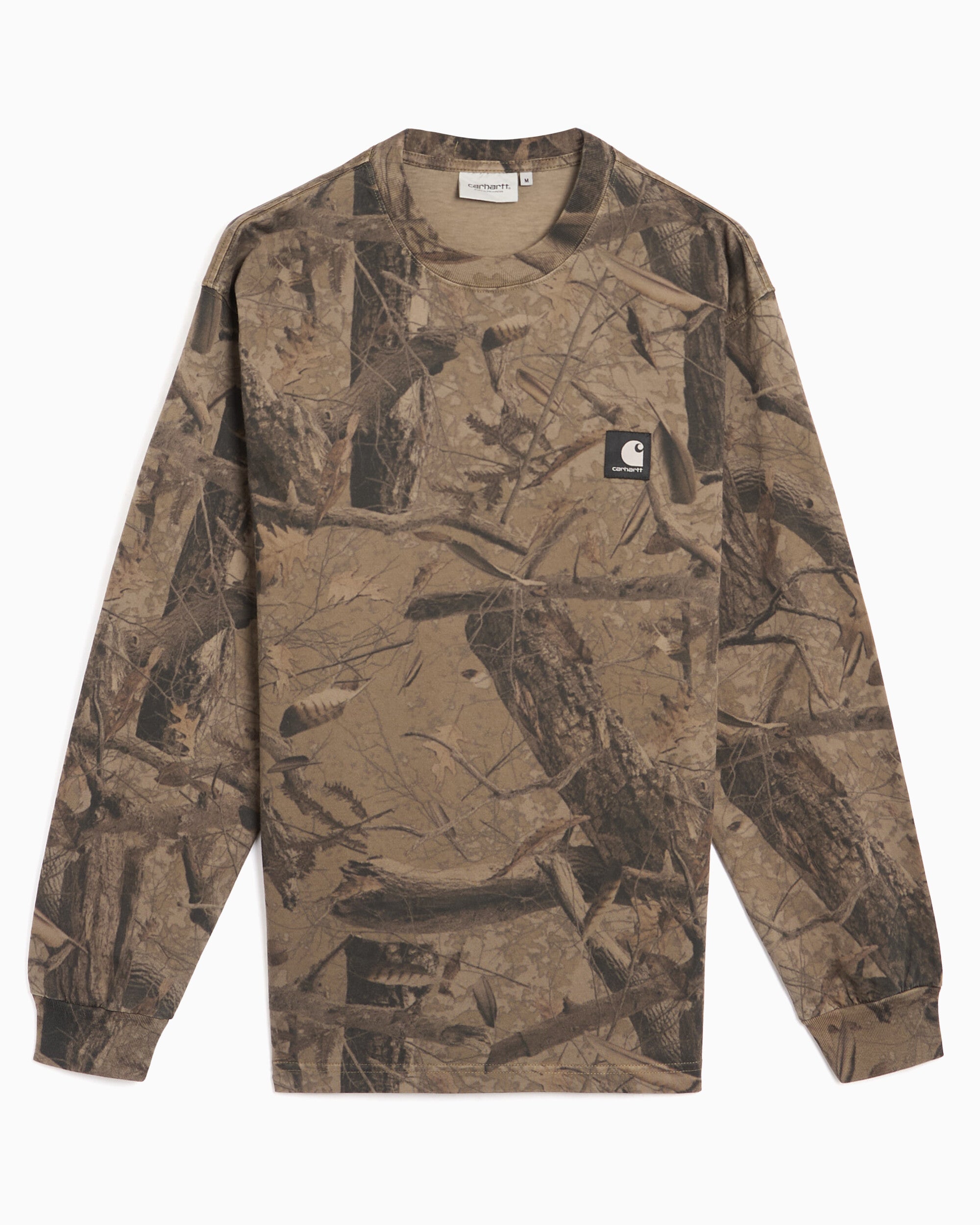 T-Shirts Carhartt WIP Feather Tree Camo Print Long-Sleeved Relaxed Men's T-Shirt - I037173-3ZQGD