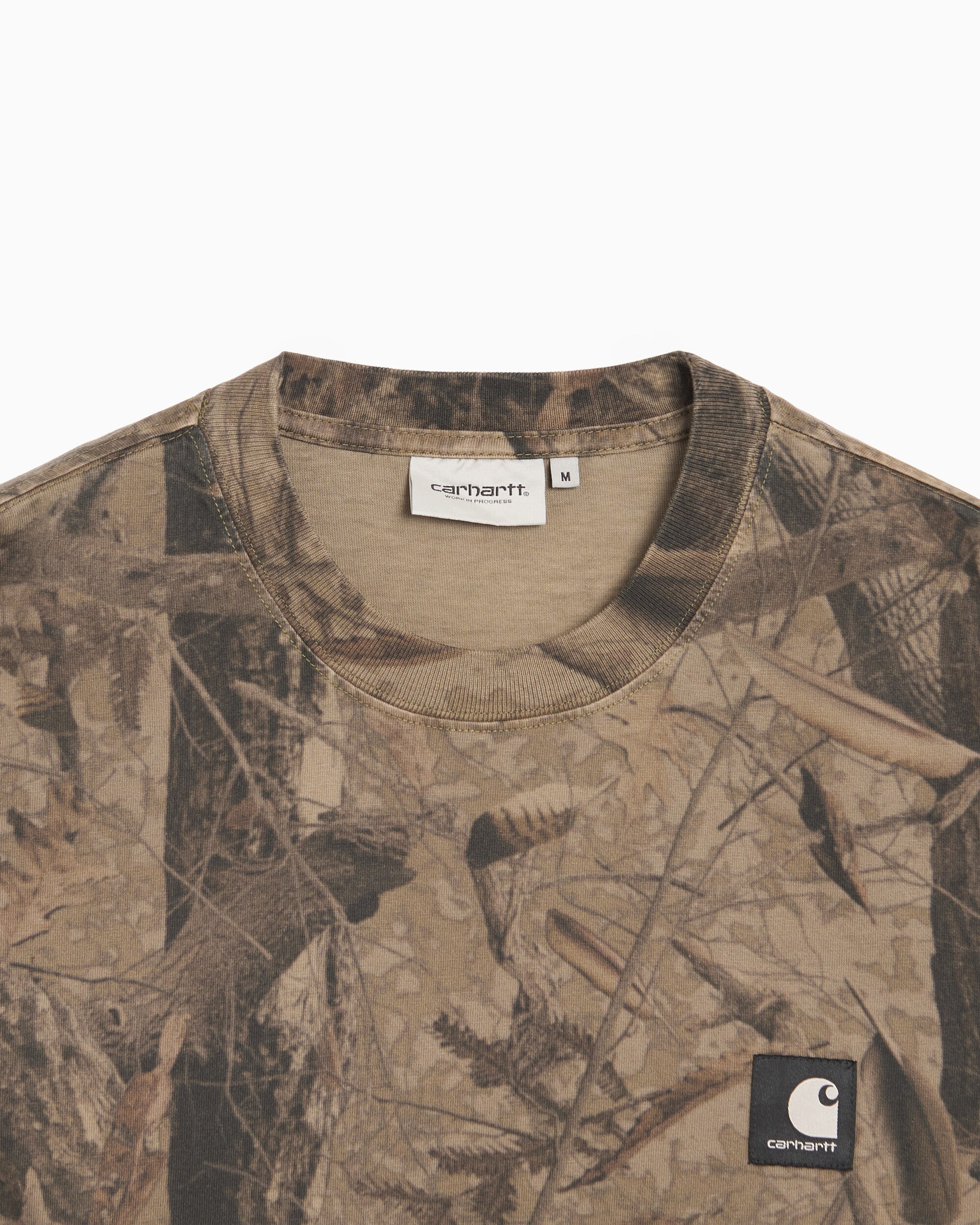 T-Shirts Carhartt WIP Feather Tree Camo Print Long-Sleeved Relaxed Men's T-Shirt - I037173-3ZQGD