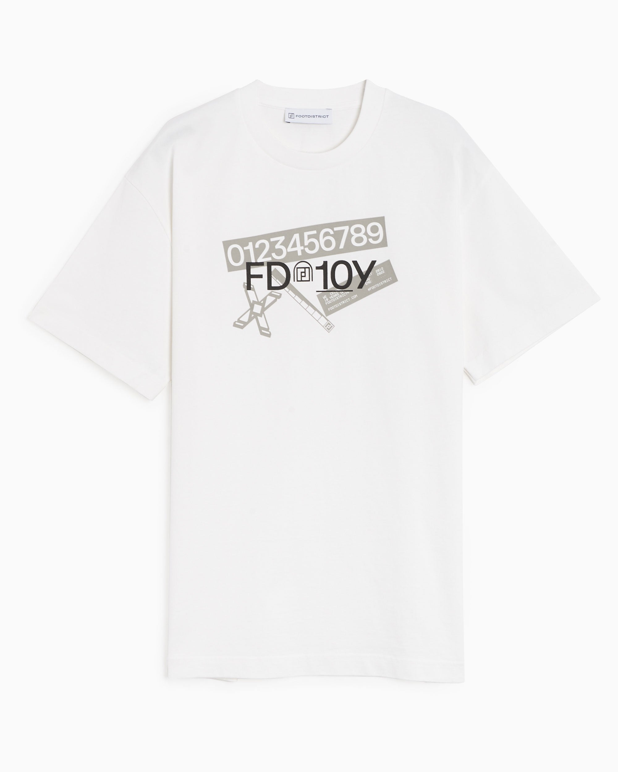 T-Shirts FOOTDISTRICT 10th Anniversary FD10Y Unisex T-Shirt Unisex T-Shirt - FDFW23-TEE1-WHITE