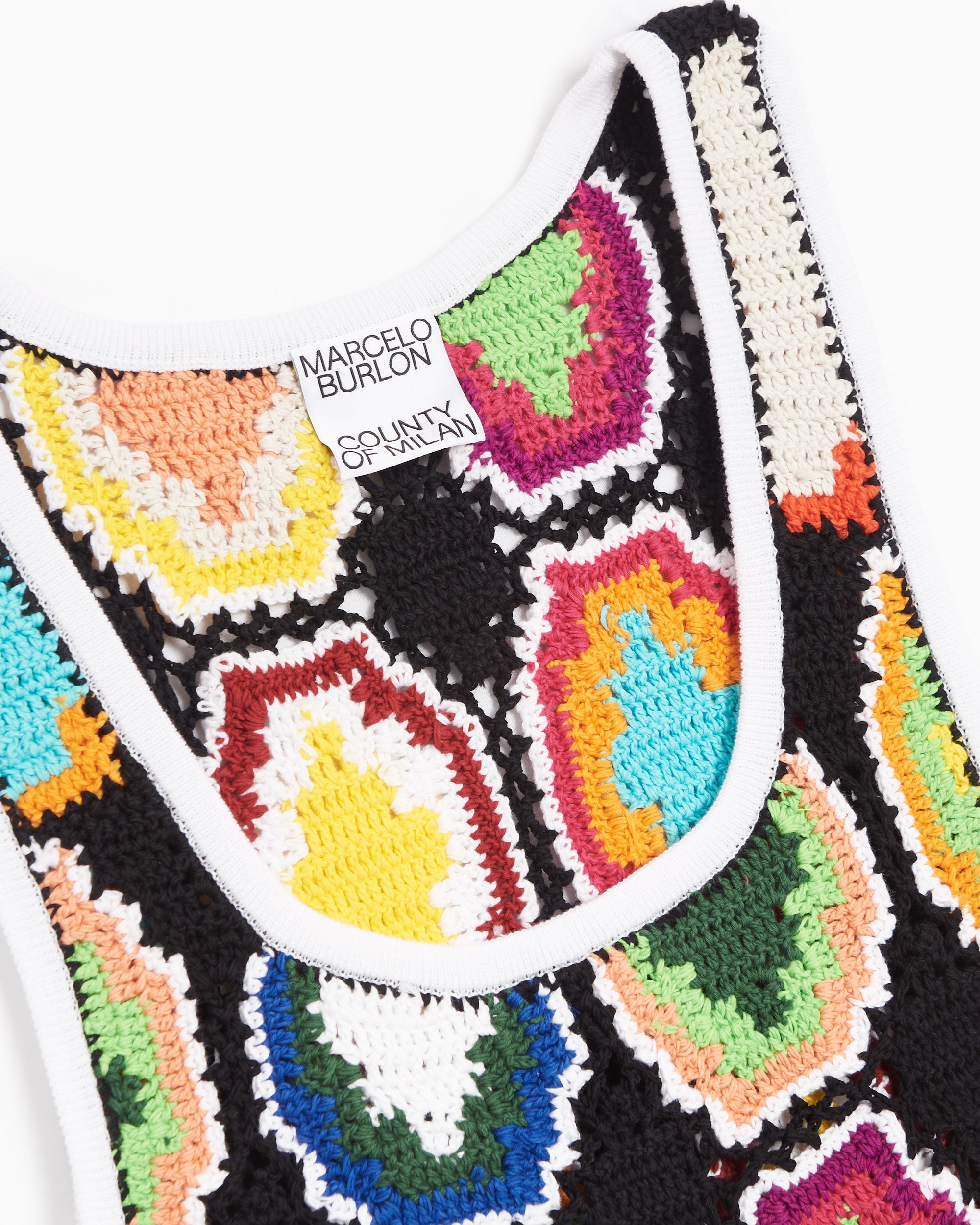 T-Shirts Marcelo Burlon Macrame Cross Men's Knit Tank T-Shirt Men's T-Shirt - CMHA031S22KNI0011084