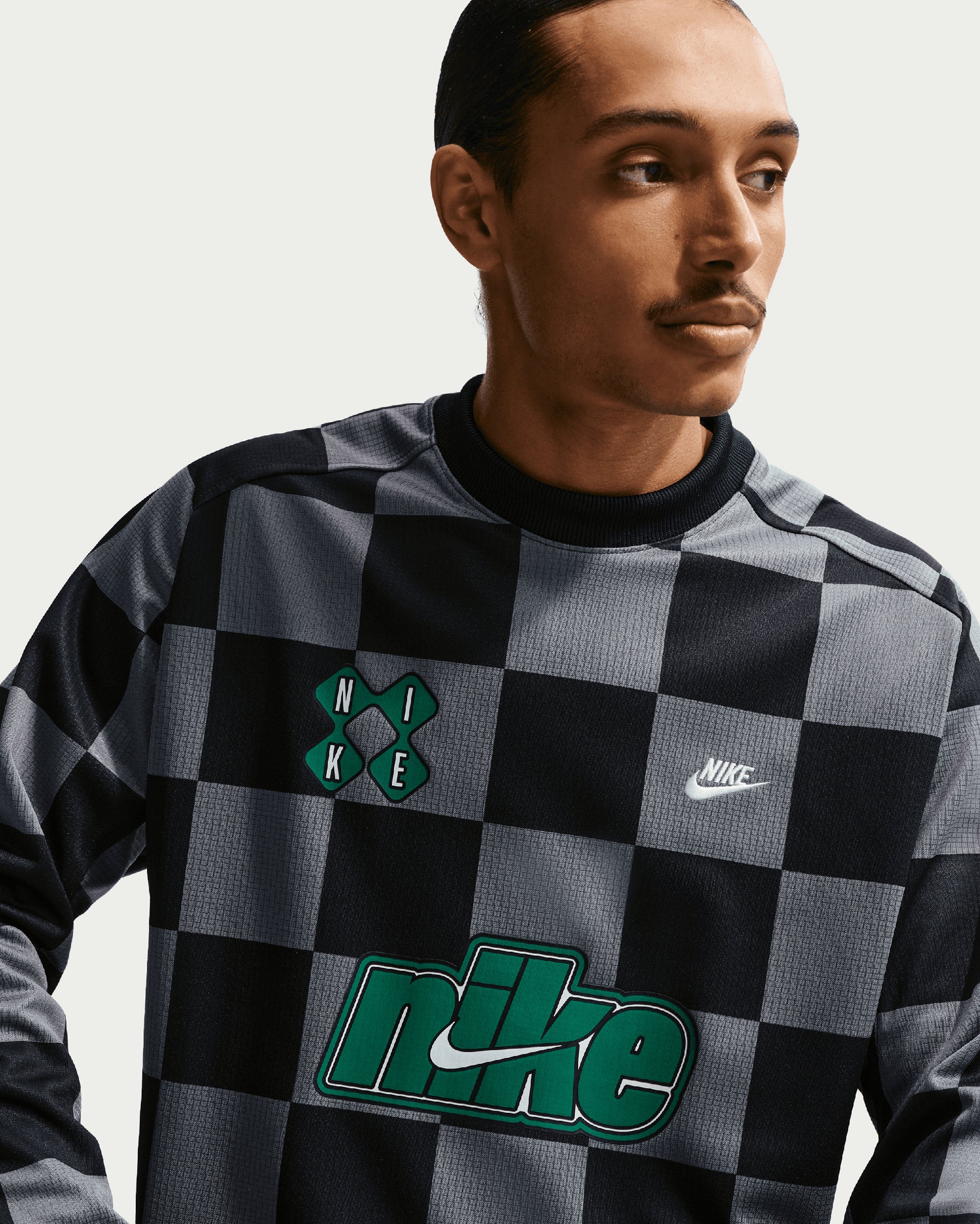 T-Shirts Nike Sportswear Club Goalie Plaid Long-Sleeved Relaxed Men's Jersey T-Shirt - II4367-084