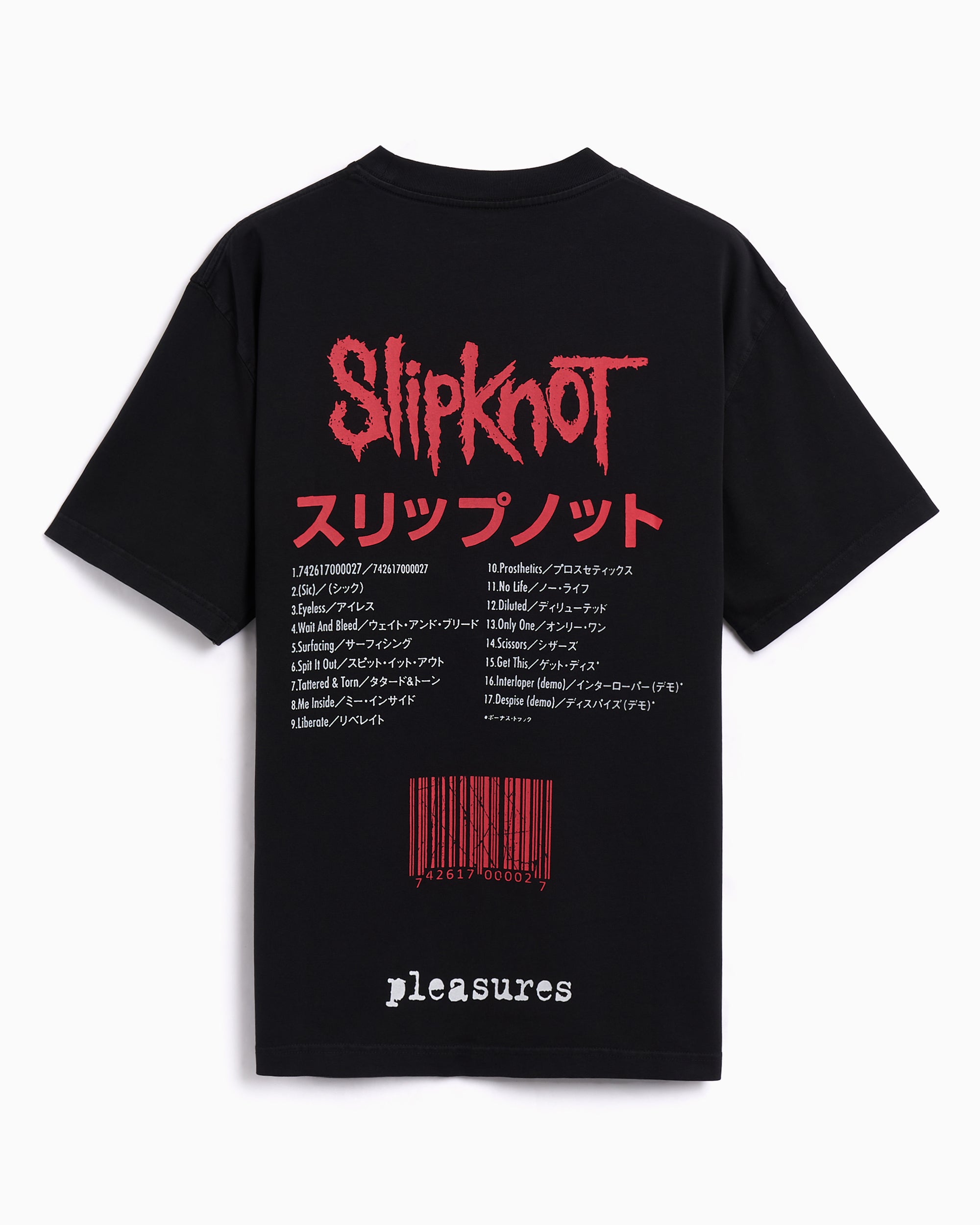 T-Shirts Pleasures x Slipknot Self Titled Graphic Relaxed Men's T-Shirt - P25SK006-BLACK
