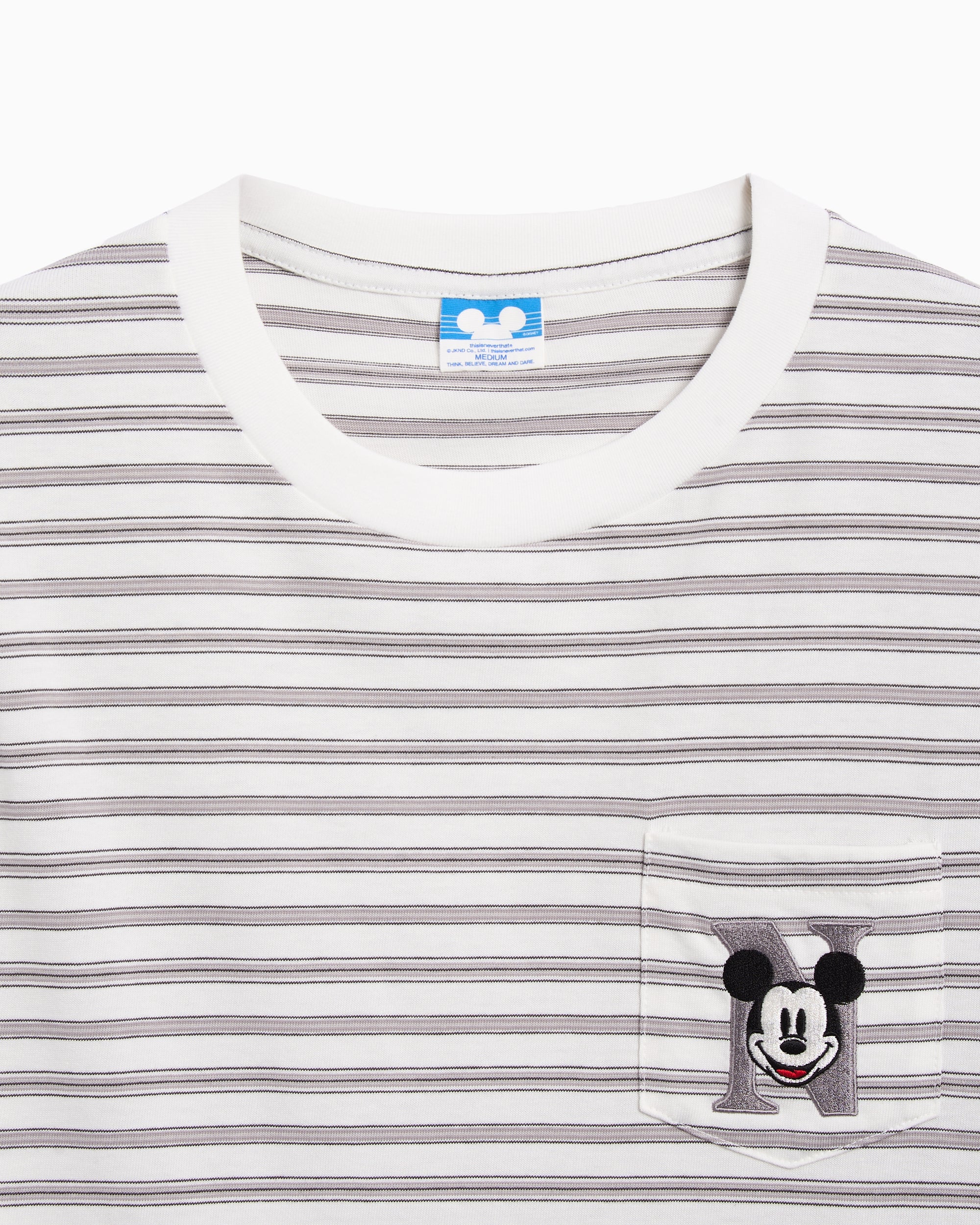 T-Shirts thisisneverthat® Mickey Boarder Striped Men's T-Shirt - DS251TTSST05-GRY