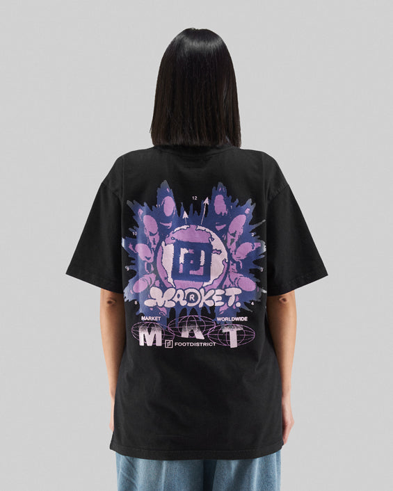 T-Shirts X MARKET FOOTDISTRICT x MARKET Worldwide Unisex T-Shirt Unisex T-Shirt - 360001485-WASHED-BLACK