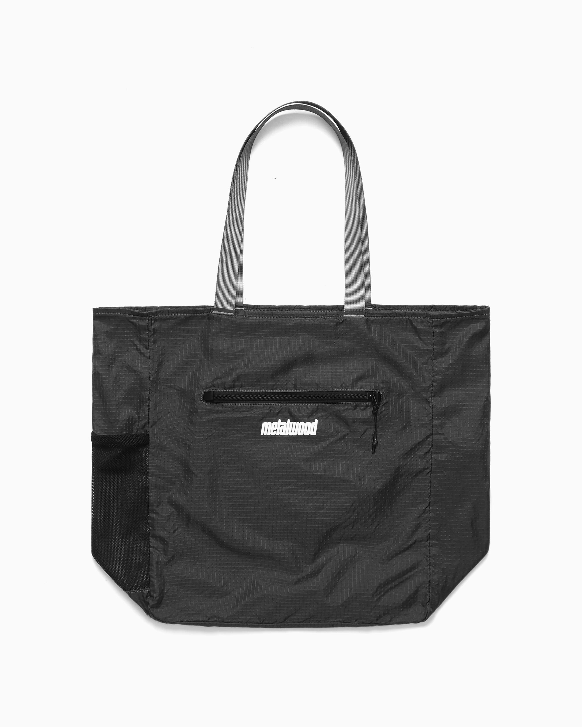 Tote Bags Metalwood Pocketable Unisex Tote Bag - MWS25-10-102-BLK